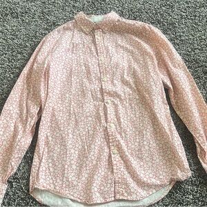 Pink Patterned Button-Up Shirt
